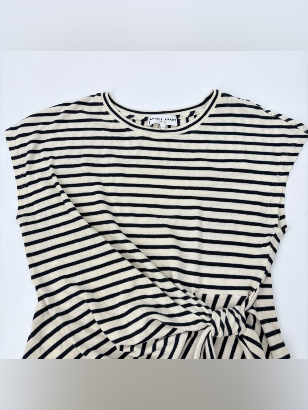 Apiece Apart Navy Striped Nina Cinched Top - Picture 6 of 13